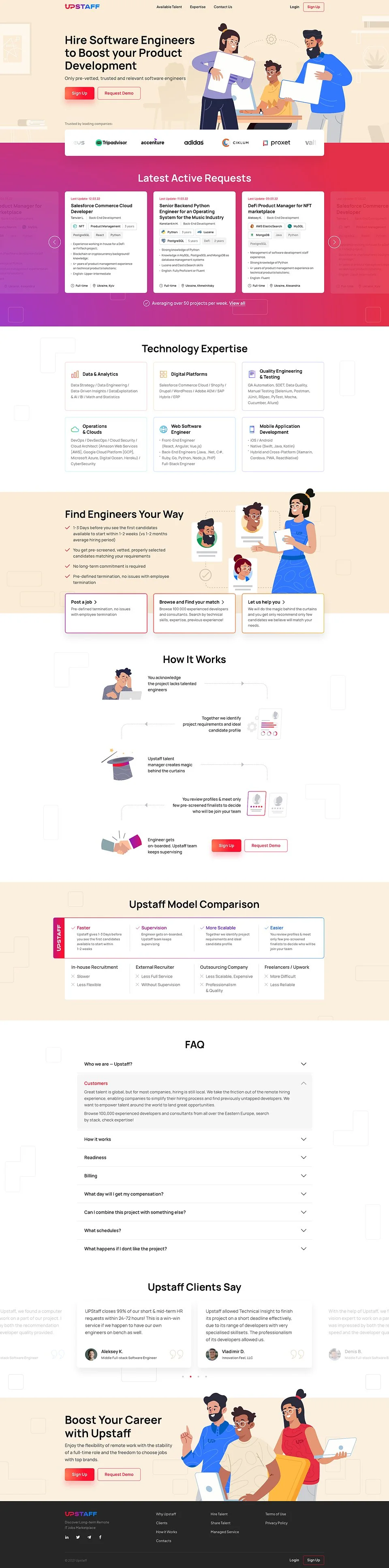 Web Upstaff — počítač