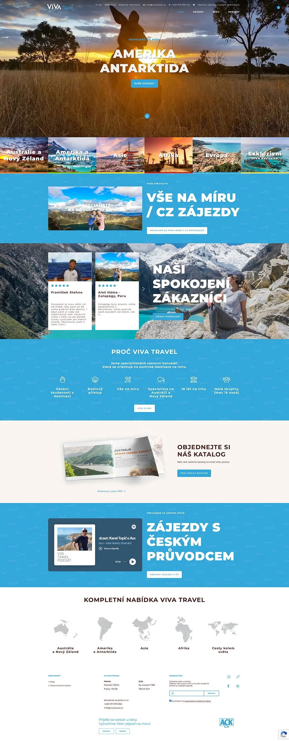 Web VIVA travel — počítač