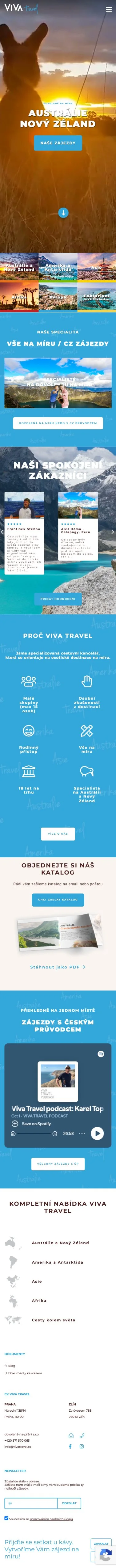Web VIVA travel — telefon